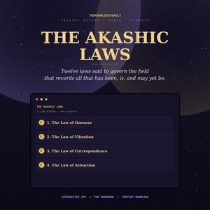 The Akashic Laws | 12 Universal Laws Interactive App + PDF Workbook | Akashic Records Study Guide | Spiritual Manifestation Digital Download