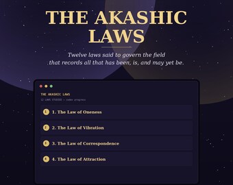 Die Gesetze der Akasha-Chronik | Interaktive App mit 12 universellen Gesetzen + PDF-Arbeitsbuch | Studienführer zur Akasha-Chronik | Digitaler Download zur spirituellen Manifestation