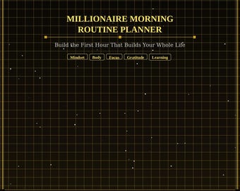 Millionaire Morning Routine Planer PDF | 90 Tage Tracker 5 Säule Rahmen Sofort Download Reichtum Mindset Erfolg Gewohnheiten Printable Planer