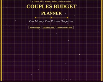 Paare Budget Planer Druckbare PDF | Gemeinsames Budget Gemeinsame Ziele Geld Datum Anleitung | Sofortdownload | Beziehungs-Finance-Tracker Brautpaar