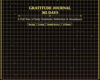 Dankbarkeit Journal 365 Tage druckbares PDF | Tägliche Morgen Abend Seiten Monatliche Themen | Sofortdownload | Gesetz der Anziehung, Achtsam