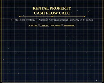 Mietobjekt Cash Flow Rechner Excel | Cap-Rate CoC-Return-Amortisierung-Deal-Vergleich | Sofortdownload | In Grundbesitz veranlagt frühling
