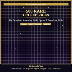 500 Rare Occult Books PDF | Ultimate Esoteric Library Collection | Instant Digital Download Alchemy Witchcraft Hermeticism Kabbalah Magic