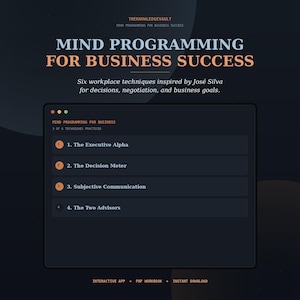 Mind Programming for Business Success | Mental Programming App + PDF Workbook | Decision Making, Negotiation & Sales Goal Tool