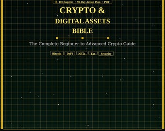 Krypto-Digital-Asset-Bibel-PDF | Kompletter Anfänger bis Fortgeschrittener Handbuch | Bitcoin Ethereum DeFi NFT Steuersicherheit | Sofortdownload | Kryptocu
