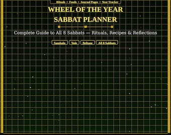 Rad des Jahres druckbare PDF | 8 Sabbat-Planer Ritual Journal | Samhain Yule Imbolc Ostara Beltane Litha Lughnasadh Mabon | Wicca Pagan