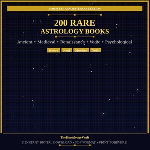 200 Rare Astrology Books PDF Complete Annotated Collection Instant Download Ancient MedievalRenaissance Vedic Psychological Horary