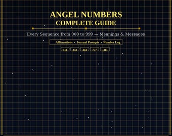 Engelzahlen Anleitung PDF | 000 bis 999 Bedeutungen Botschaften Affirmationen Journal | Sofortdownload | Numerologie Spirituelles Erwachen Göttlicher Zeichen
