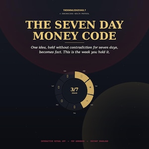 Seven Day Money Code | 7 Day Manifestation Ritual App + PDF Workbook | Subconscious Mind Money Journal | Wealth Manifestation Download
