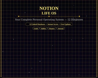Notion Life OS Vorlage | 12 Datenbans Ziele Gewohnheiten Buchhalten Journal Gesundheit | Sofortiger Zugriff | All-In-One Personal Dashboard Life Planner Dig