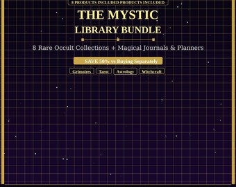 Paquete de la Biblioteca Mística / 500 Libros de Ocultismo 200 Astrología 150 Tarot 100 Grimorios / Agenda de Brujería / Descarga Instantánea /