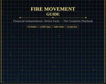 FIRE Uhrwerk Guide PDF | finanzielle Unabhängigkeit in den frühen Ruhestand | FI-Nummer 4% Regel Sparrate | Sofortdownload | Personal Banking Investi