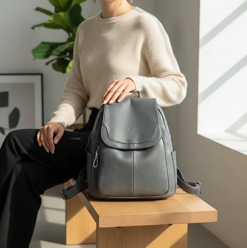 Leather Backpack Genuine Sheepskin Backpack Purse Vintage Backpack Travel Backpack School Backpack Everyday Backpack Leather Backpack Women