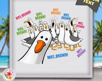 Custom Name Teacher Dtf Transfer, Cute Cartoon Bird Ready to Press, Classroom Humor Teacher Heat Transfer, Back to School Iron On for Shirt