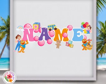 Custom Name Toddler Ms Racheal Birthday Dtf Transfer, Birthday Party Ready To Press, Custom Rachel Characters Overall Design Heat Transfer