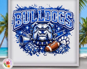 Bulldogs Football and Cheer DTF Transfer, Ready To Press, Game Day Mascot Shirt Heat Transfer, School Football Team, School Spirit Iron On
