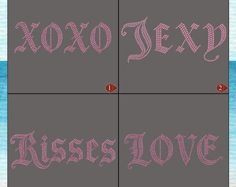 Pink Faux Rhinestone Bachelorette Dtf Transfer, Bachelorette Party, Coquette Love Xoxo Ready To Press, Bachelorette Iron on Heat Transfer