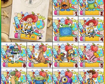 Custom Name Teacher Dtf Transfer, Toy Friends Teacher Ready To Press, Personalized Back to School Shirt Heat Transfer, Disney School Iron On