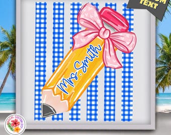 Custom Teacher Dtf Transfer, Personalized Back to School Heat Transfer, Coquette Teacher, Elementary Educator Ready To Press, Dtf Gang Sheet