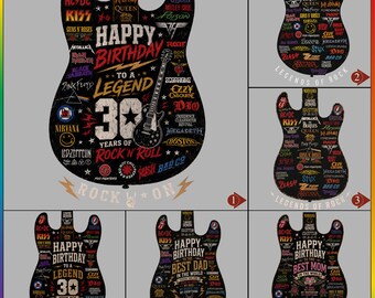 Legends of Rock Guitar Dtf Transfer, Guitar Music Lover Ready To Press, Vintage Rock N Roll Tee Heat Transfer, Retro 80s Rock Legends Print