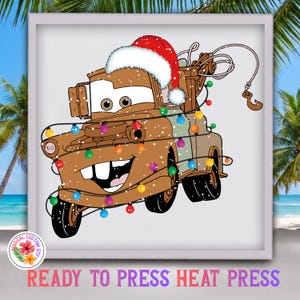Christmas Tow Truck Dtf Transfer, Funny Christmas Lights Truck, Santa Hat Ready To Press, Disney Christmas Tee Heat Transfer, Dtf Gang Sheet