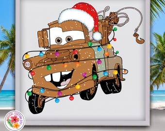 Christmas Tow Truck Dtf Transfer, Funny Christmas Lights Truck, Santa Hat Ready To Press, Disney Christmas Tee Heat Transfer, Dtf Gang Sheet