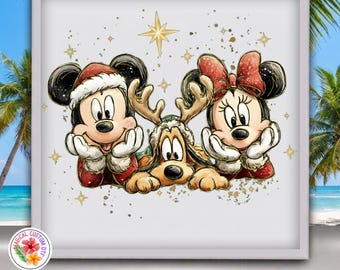 Magical Christmas Friends Dtf Transfer, Disney Couple and Dog Ready To Press, Holiday Family Matching Shirts Heat Transfer, Holiday Vacation