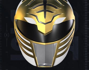 White Ranger Helmet – Mighty Morphin Power Rangers Wearable Cosplay Helmet (3D Printed)