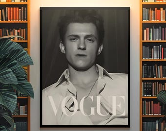 Tom Holland Vogue Poster | Iconic Fashion Editorial Wall Art | Spider-Man Style Print | Trendy Celebrity Room Decor Gift For Fans
