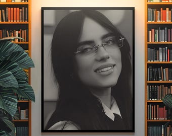 Stimmungsvolles Billie Eilish Poster | Hit Me Hard And Soft Album Kunst | Alternative Pop-Wand-Dekor | Dunkler minimaler Musikästhetischer Druck