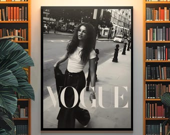 Minimalistisches Zendaya Vogue Poster | Kultige Mode-Magazin-Wand-Dekor | Bold Promi Ästhetischer Druck | Raum Dekor Fan Geschenk