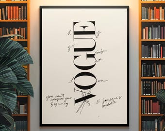 Vogue Aesthetic Poster | Vintage Fashion Wall Art | Elegant Women Magazine Print | Chic Feminine Room Decor Gift For Fashion Lover