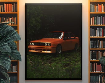 Frank Ocean BMW E30 Poster | Iconic R&B Aesthetic Wall Art | Vintage Car Music Print | Moody Nostalgic Room Decor Gift For Music Lover