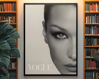 Timeless Vogue Kate Moss Poster | Iconic Supermodel Fashion Wall Decor | Vintage Editorial Aesthetic Print | Luxury Room Art