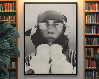 Aesthetic Billie Eilish Poster | When We All Fall Asleep Album Art | Alternative Pop Wall Decor | Dark Minimal Music Aesthetic Print