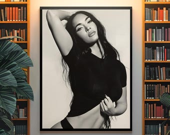 Vintage Megan Fox Poster | Iconic Celebrity Wall Decor | Bold Glamour Aesthetic Print | Modern Fashion Art Room Decor Fan Gift