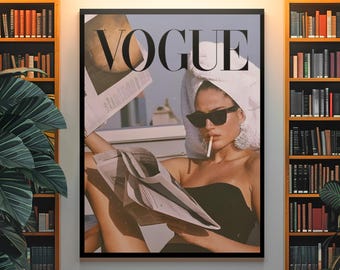 Vintage Vogue Women Poster | Retro Fashion Aesthetic Wall Art | Elegant Lady Print | Chic Old Money Feminine Room Decor Gift Idea