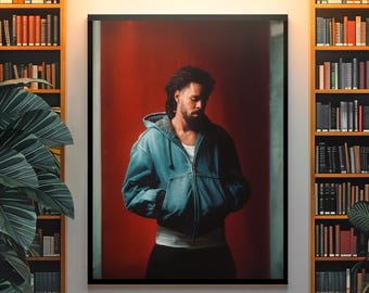 Vintage J Cole Poster | 2014 Forest Hills Drive Album Art | Hip Hop Wall Decor | Bold Conscious Music Aesthetic Print | Room Art