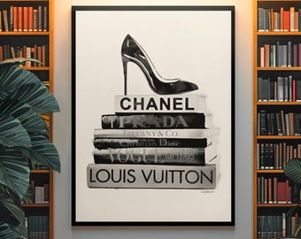 Zeitlose VOGUE Fersen-Wandhalterung | ästhetik Fashion Style Poster | Pariser Modeillustrationen | Schwarz Weißer Druck im Stockholmer Stil ohne Rahmen