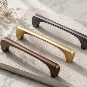 Premium skåphandtag Mattguld, Mattbrons, Rostfritt stål handtag Skåpbeslag 128 mm, 160 mm, 192 mm, 224 mm