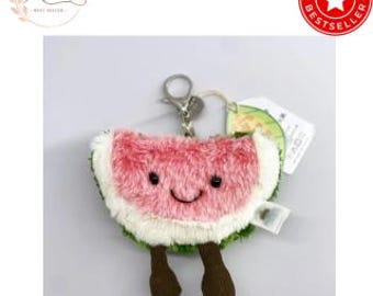 JC Plush Bag Keychain, Cute Golf Ball Grape Jellyfish Hippo Elephant Plush Charm, Kawaii Soft Keychain Accessory