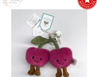 JC Plush Keychain Set, Cute Golf Ball Grape Jellyfish Hippo Elephant Bag Charm, Soft Kawaii Plush Pendant Accessory