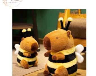 Bee Capybara Plush Toy, Cute Simulation Capibara Stuffed Animal, Soft Plush Doll for Kids, Kawaii Birthday Gift
