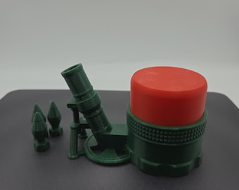 3D Printed Pneumatic Mortar Launcher Desk Toy | Office Fidget Artillery Gadget