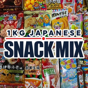 Surtido de snacks japoneses de 1 kg: caramelos, patatas fritas y golosinas variadas de Japón.