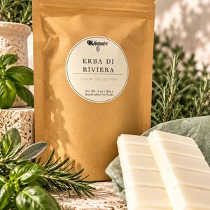Erba di Riviera Wax Melts | Basil & Citrus Essential Oils | Italian Riviera Inspired | Botanical Soy Wax Melts | 3 oz