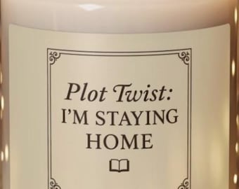 Grappige introverte kaars | Plottwist Ik blijf thuis | Cadeau boekenliefhebber