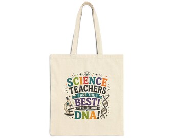 Borsa tote con la scritta "Gli insegnanti di scienze sono i migliori" / Borsa tote in tela per la celebrazione degli insegnanti