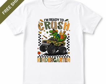 I'm Ready to Crush Kindergarten Youth Tee | Monster Truck Turtle Back-to-School