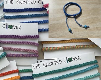 Set of 4 adjustable personalized woven wrapped and braided comfortable bracelets friendship bracelets